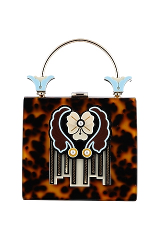 Brown Acrylic Handmade Bag by The YV Brand