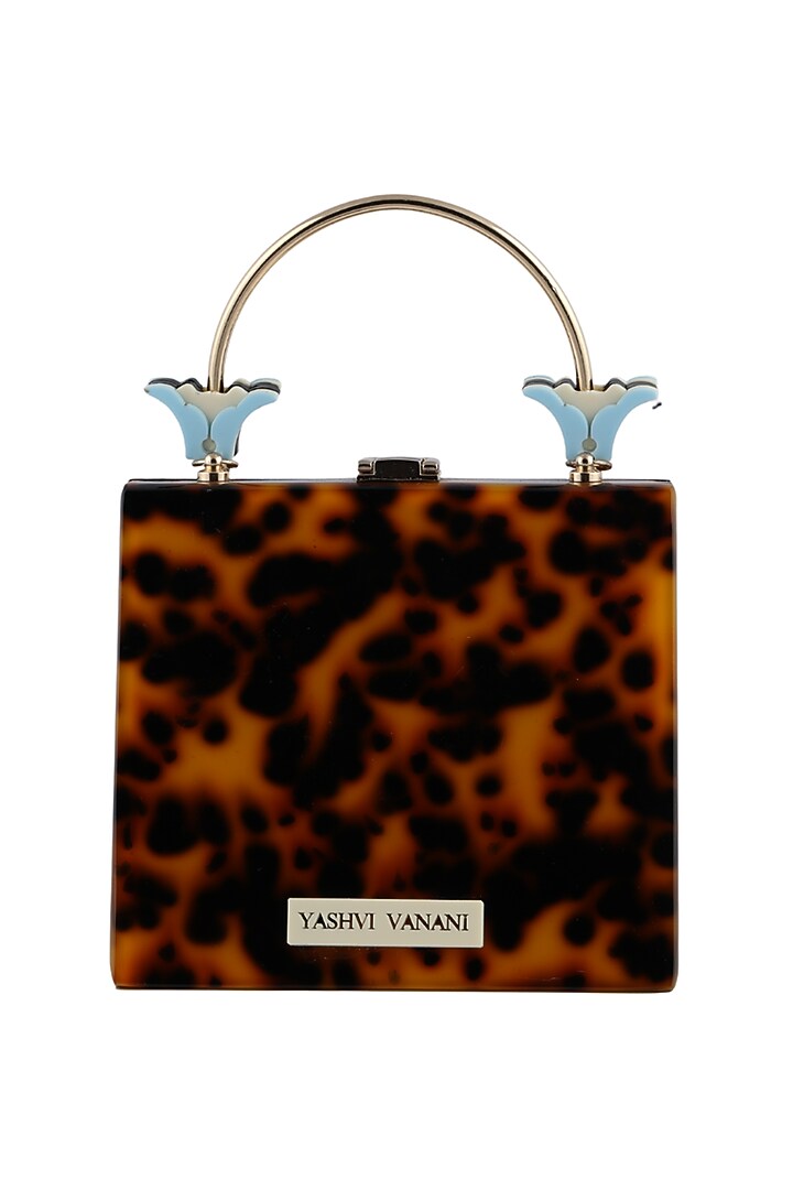 Brown Acrylic Handmade Bag by The YV Brand at Pernia's Pop Up Shop
