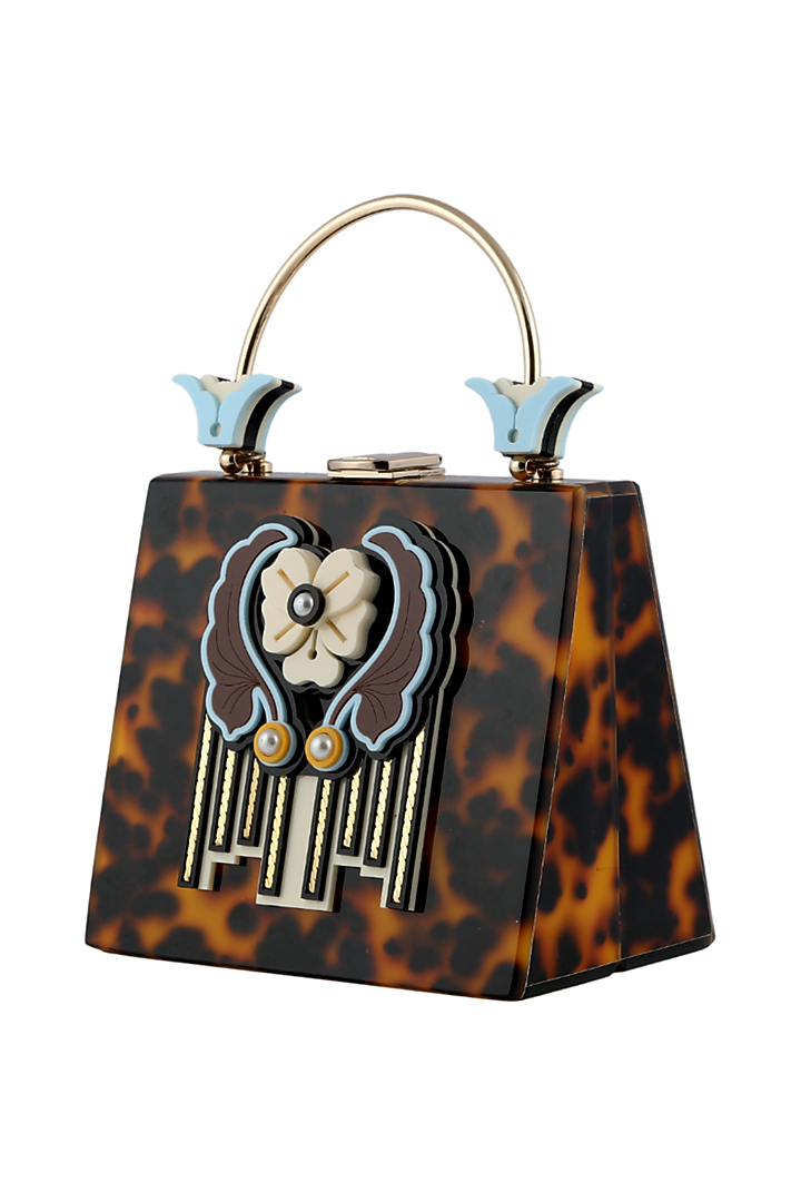Brown Acrylic Handmade Bag by The YV Brand at Pernia's Pop Up Shop