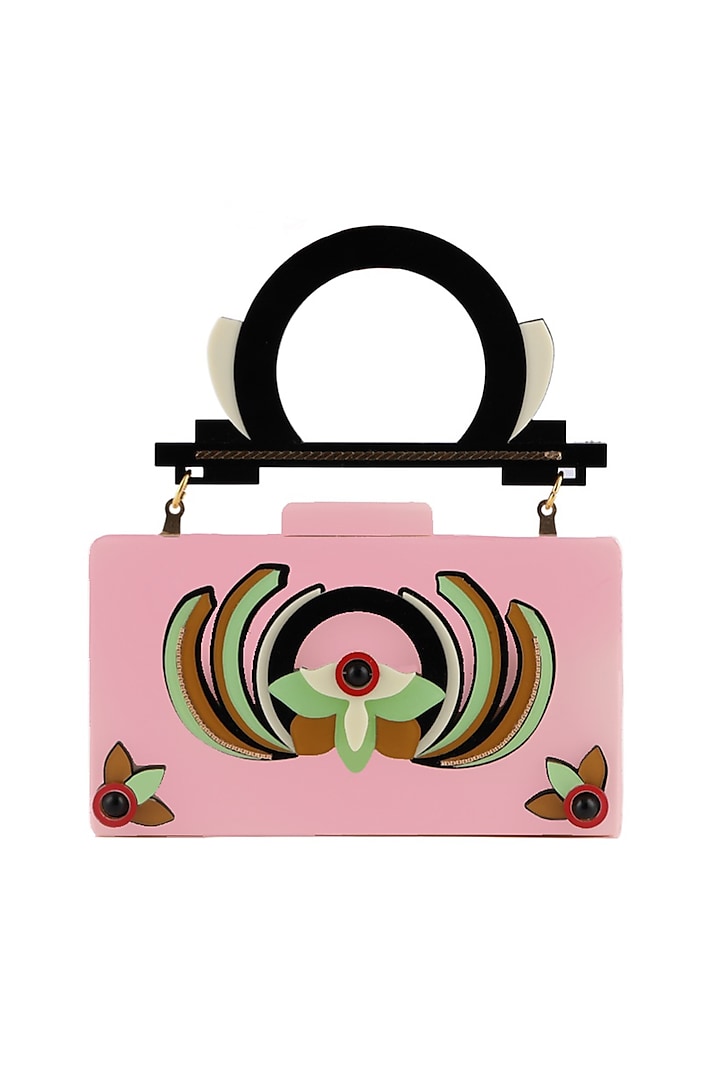 Pink Acrylic Handmade Bag by The YV Brand