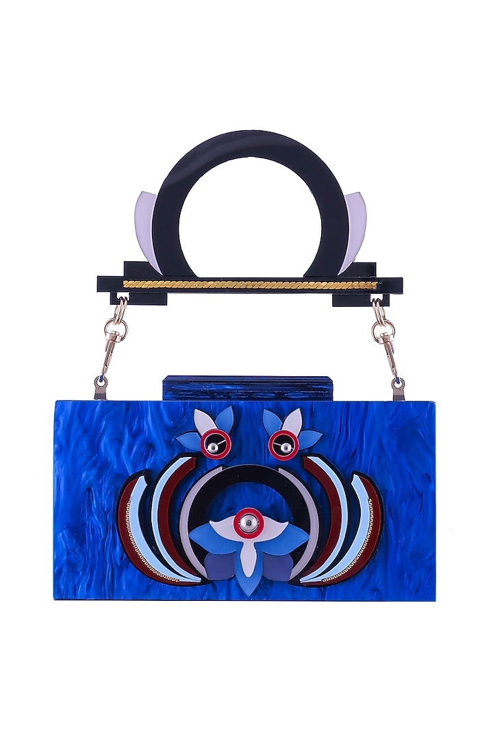 Blue Acrylic Handmade Bag by The YV Brand at Pernia's Pop Up Shop