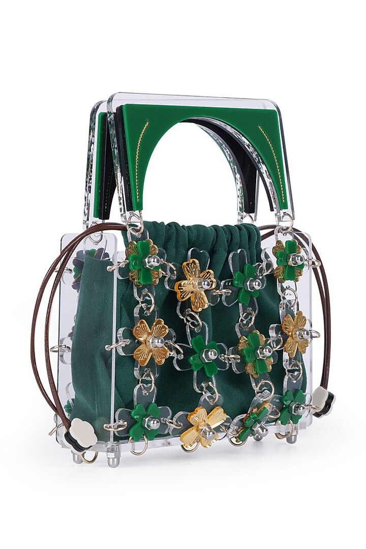 Green Acrylic Handbag by The YV Brand at Pernia's Pop Up Shop