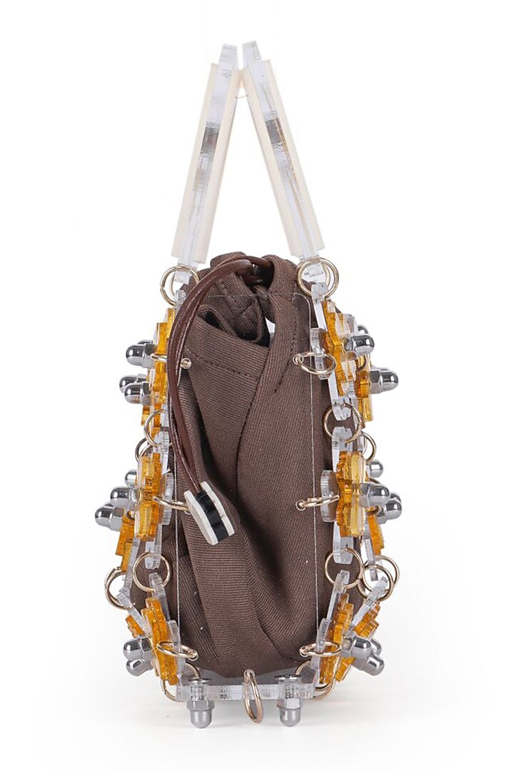 Golden Acrylic Handbag by The YV Brand at Pernia's Pop Up Shop