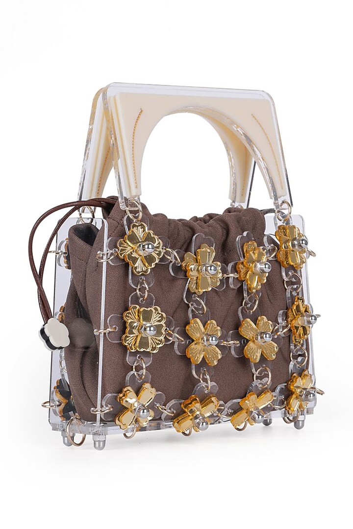 Golden Acrylic Handbag by The YV Brand at Pernia's Pop Up Shop