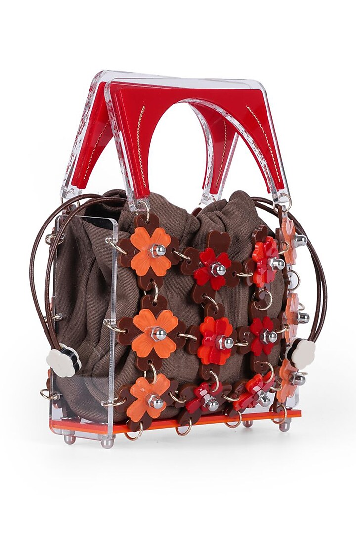 Brown Acrylic Handbag by The YV Brand at Pernia's Pop Up Shop