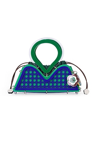 Blue Acrylic Handbag by The YV Brand