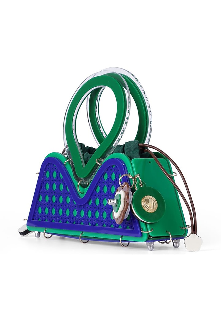 Blue Acrylic Handbag by The YV Brand at Pernia's Pop Up Shop