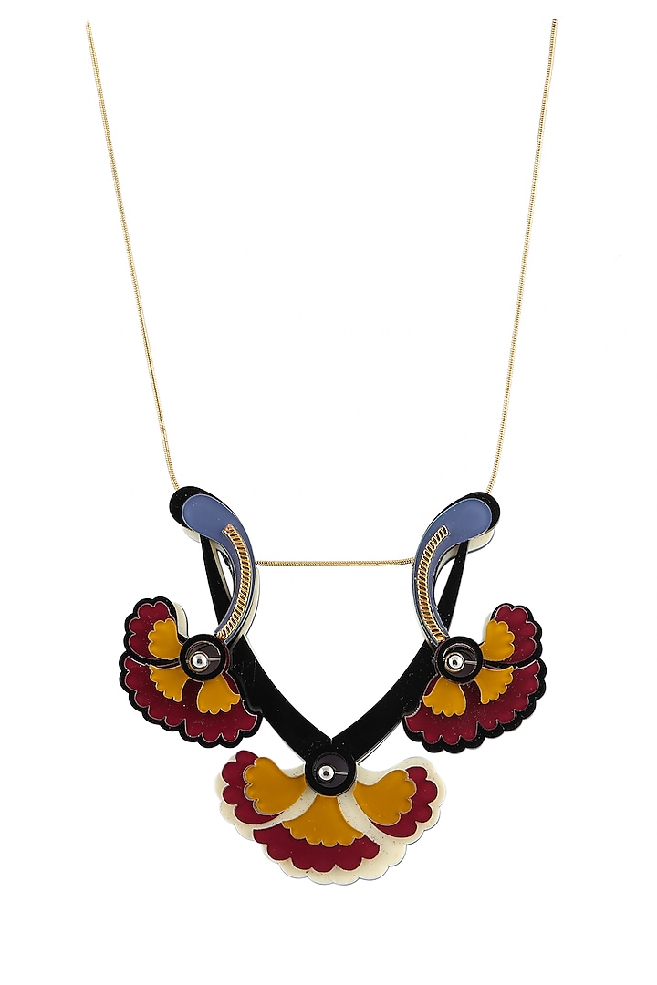 Multi-Colored Moon Peony Necklace by The YV Brand