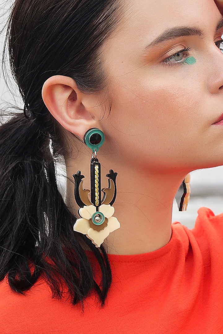 Multi-Colored Sea Primrose Dangler Earrings by The YV Brand