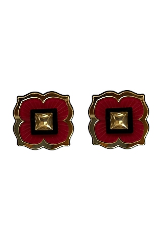 Red Brookcress Stud Earrings by The YV Brand