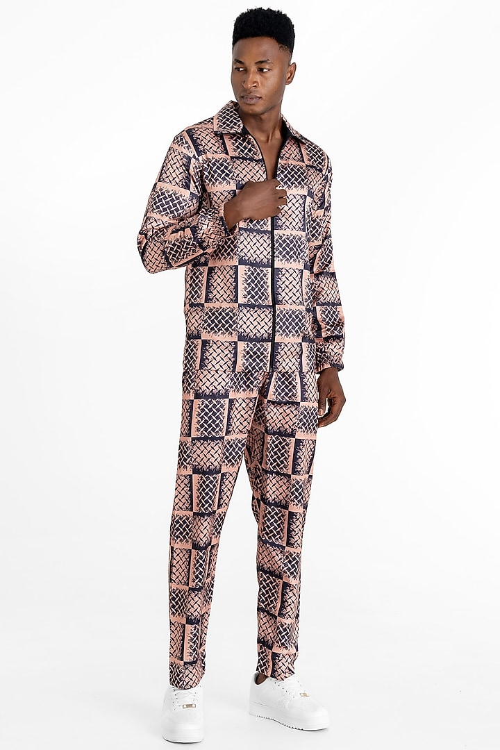Golden Polyester Printed Jacket by Tezhomaya by Kavit Mehta at Pernia's Pop Up Shop
