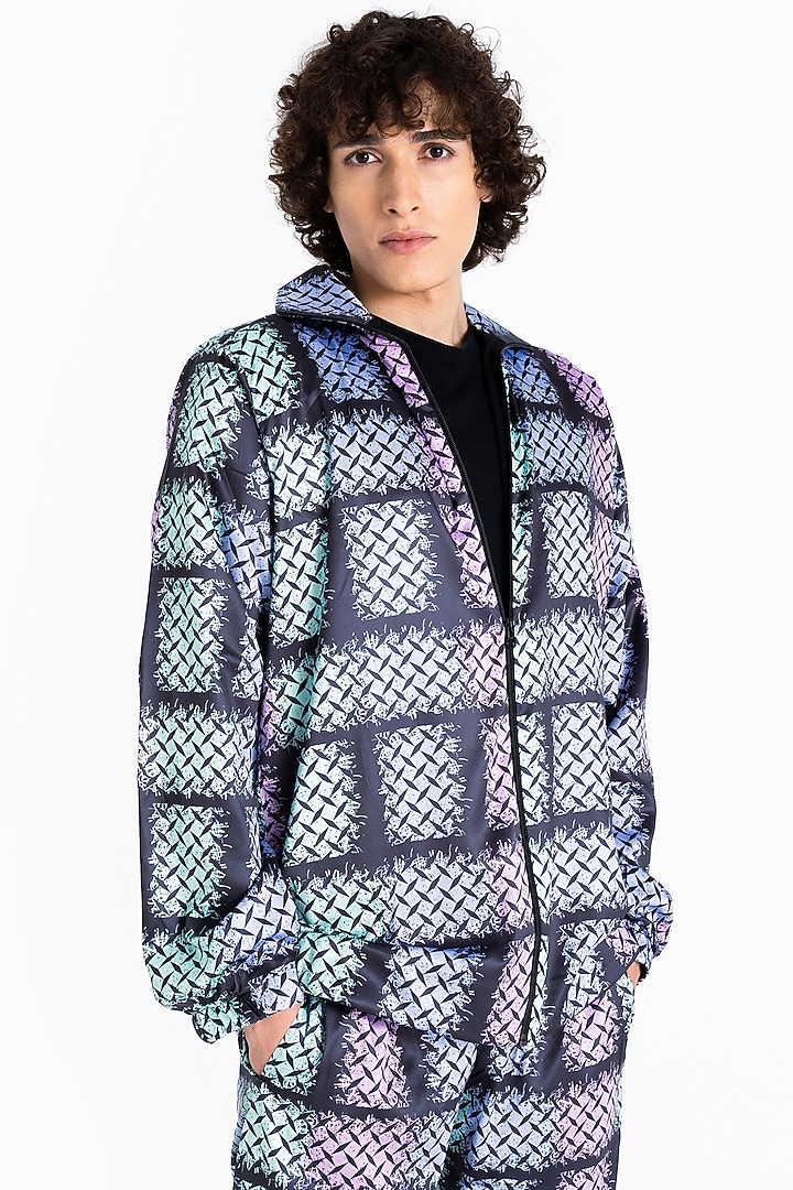 Multi-Colored Polyester Printed Jacket by Tezhomaya by Kavit Mehta at Pernia's Pop Up Shop