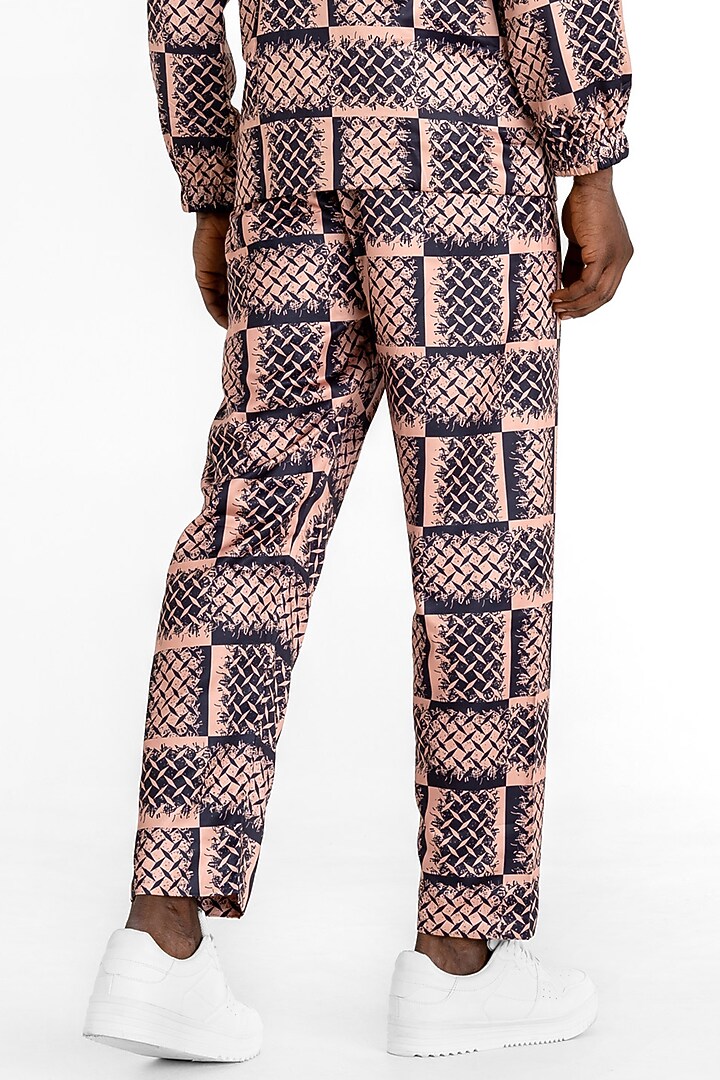 Gold Polyester Printed Pants by Tezhomaya by Kavit Mehta at Pernia's Pop Up Shop
