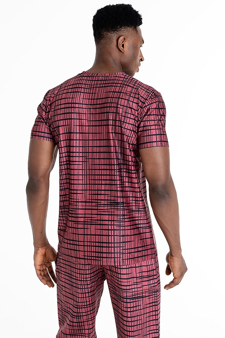 Carmine Red Polyester Printed T-Shirt by Tezhomaya by Kavit Mehta at Pernia's Pop Up Shop