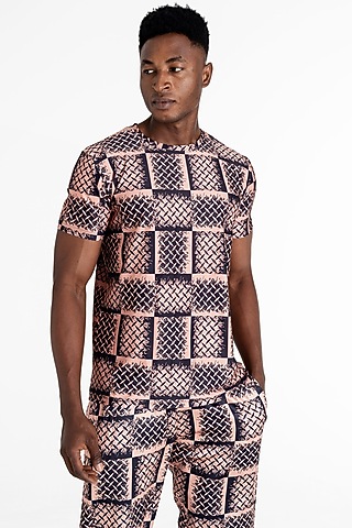 Pink Polyester Printed T-Shirt by Tezhomaya by Kavit Mehta