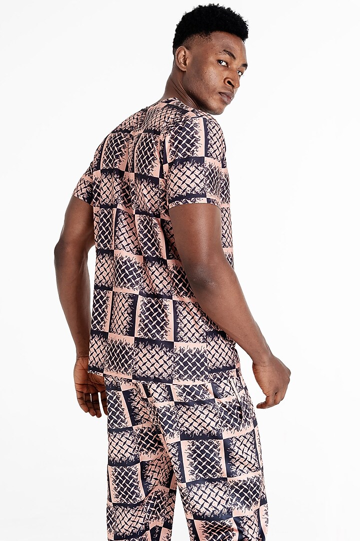 Pink Polyester Printed T-Shirt by Tezhomaya by Kavit Mehta at Pernia's Pop Up Shop