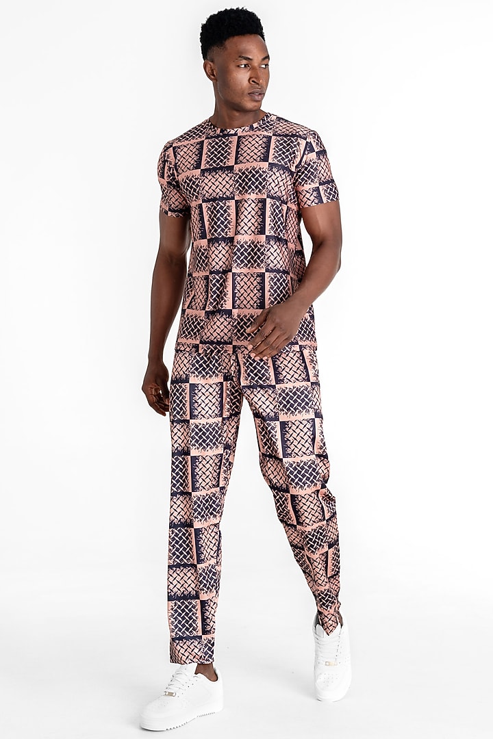 Pink Polyester Printed T-Shirt by Tezhomaya by Kavit Mehta at Pernia's Pop Up Shop