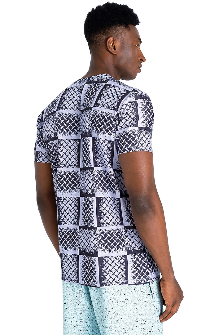 Grey Polyester Printed T-Shirt by Tezhomaya by Kavit Mehta at Pernia's Pop Up Shop