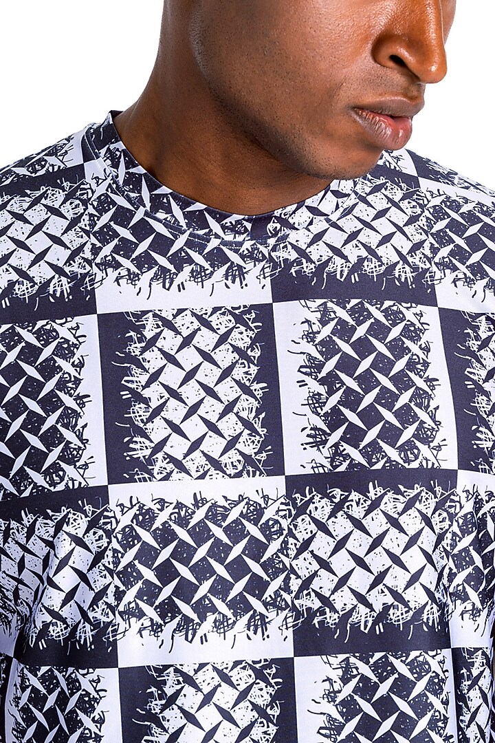 Grey Polyester Printed T-Shirt by Tezhomaya by Kavit Mehta at Pernia's Pop Up Shop