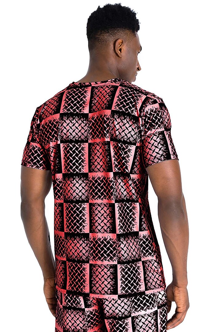 Ruby Red Polyester Printed T-Shirt by Tezhomaya by Kavit Mehta at Pernia's Pop Up Shop