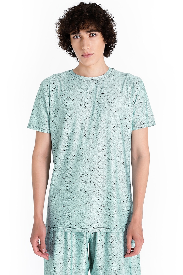 Green Polyester Printed T-Shirt by Tezhomaya by Kavit Mehta