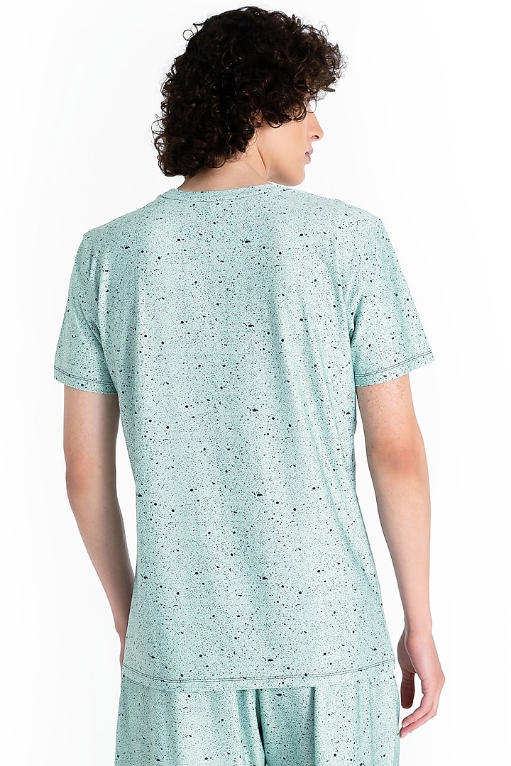 Green Polyester Printed T-Shirt by Tezhomaya by Kavit Mehta at Pernia's Pop Up Shop