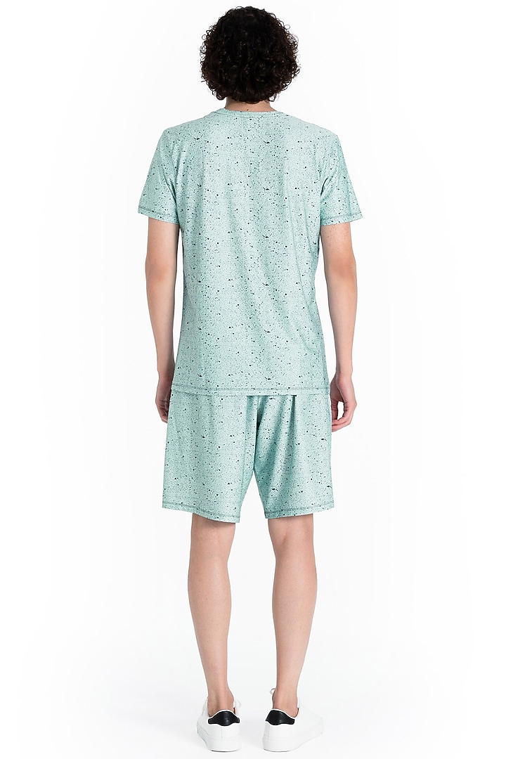 Green Polyester Printed T-Shirt by Tezhomaya by Kavit Mehta at Pernia's Pop Up Shop