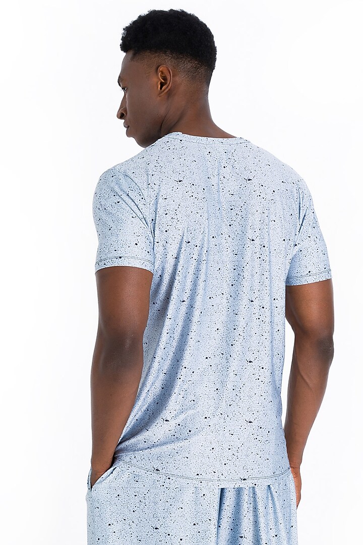 Light Blue Polyester Printed T-Shirt by Tezhomaya by Kavit Mehta at Pernia's Pop Up Shop