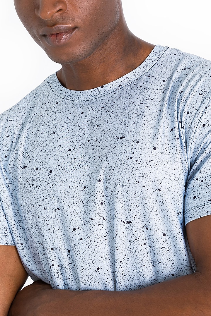 Light Blue Polyester Printed T-Shirt by Tezhomaya by Kavit Mehta at Pernia's Pop Up Shop