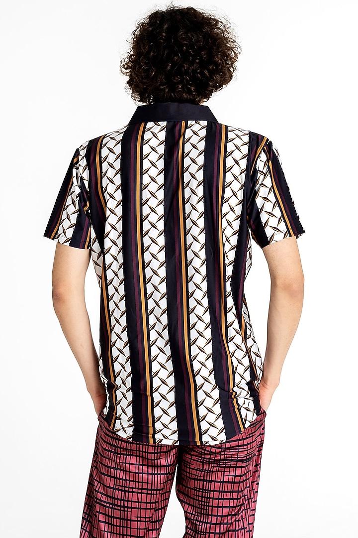 Multi-Colored Polyester Printed Polo T-Shirt by Tezhomaya by Kavit Mehta at Pernia's Pop Up Shop