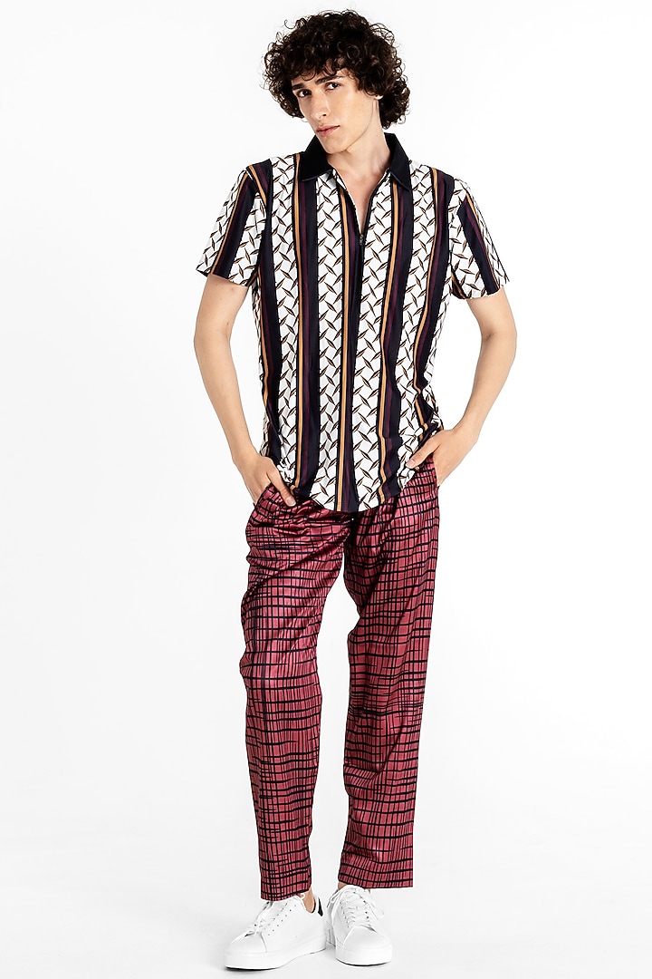 Multi-Colored Polyester Printed Polo T-Shirt by Tezhomaya by Kavit Mehta at Pernia's Pop Up Shop