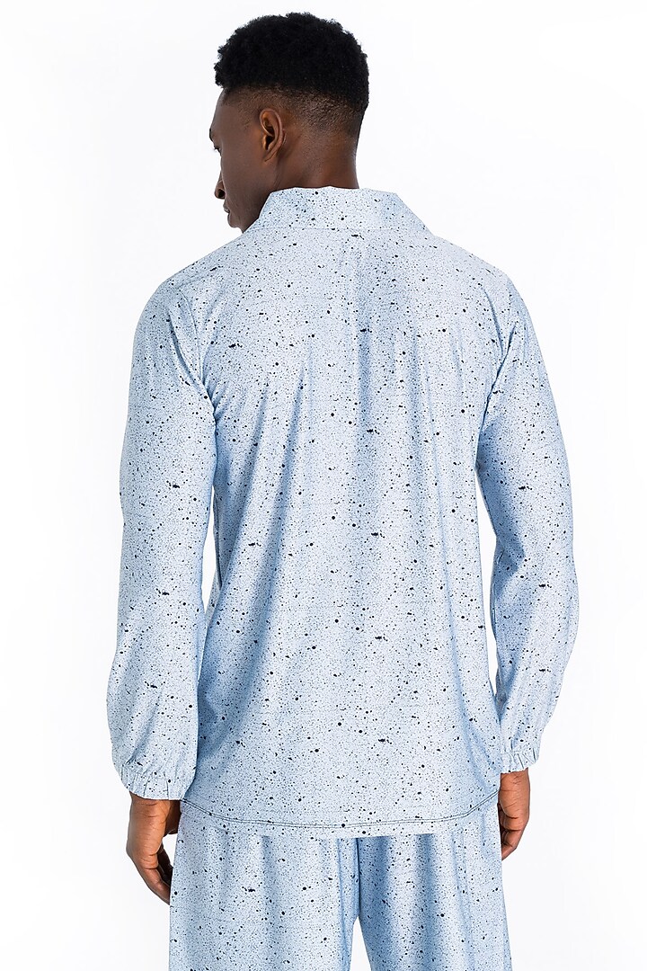 Light Blue Polyester Printed T-Shirt by Tezhomaya by Kavit Mehta at Pernia's Pop Up Shop