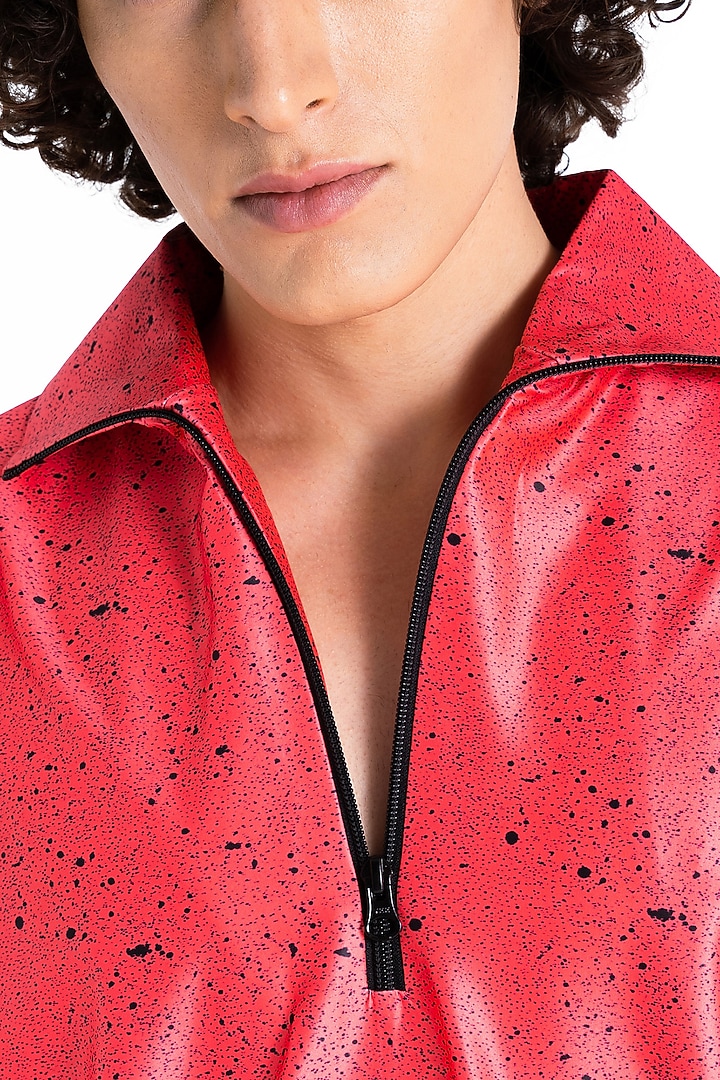 Red Polyester Printed T-Shirt by Tezhomaya by Kavit Mehta at Pernia's Pop Up Shop