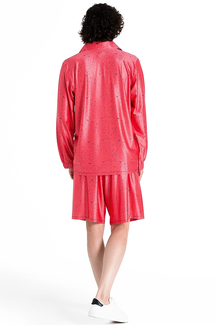 Red Polyester Printed T-Shirt by Tezhomaya by Kavit Mehta at Pernia's Pop Up Shop