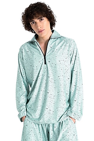 Pistachio Polyester Printed T-Shirt by Tezhomaya by Kavit Mehta