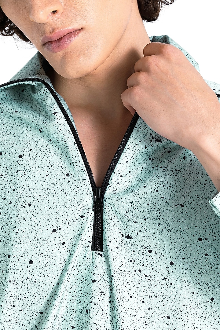 Pistachio Polyester Printed T-Shirt by Tezhomaya by Kavit Mehta at Pernia's Pop Up Shop