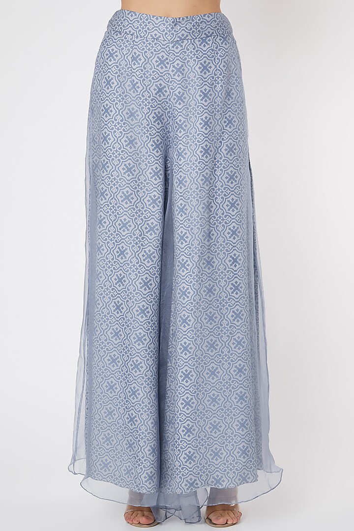 Sky Blue Printed Flared Pant Set by DUARA at Pernia's Pop Up Shop