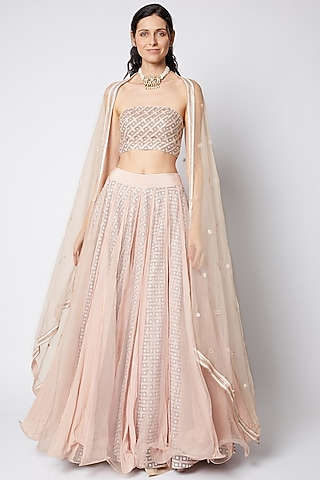 Rose Pink Printed Lehenga Set by DUARA
