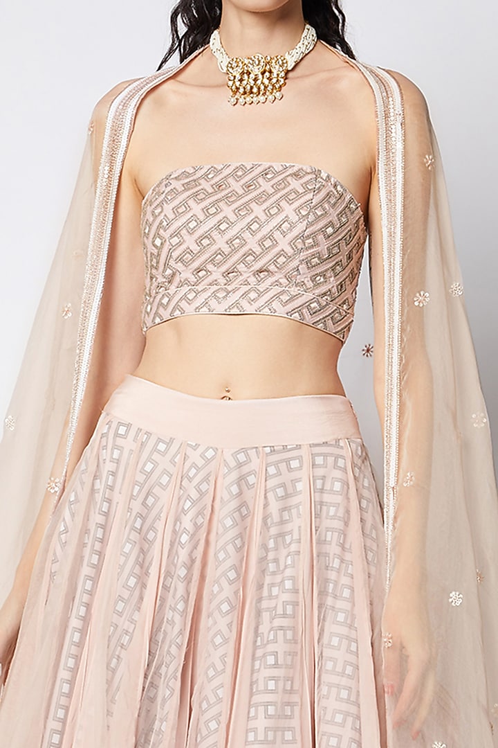 Rose Pink Printed Wedding Lehenga Set by DUARA at Pernia's Pop Up Shop