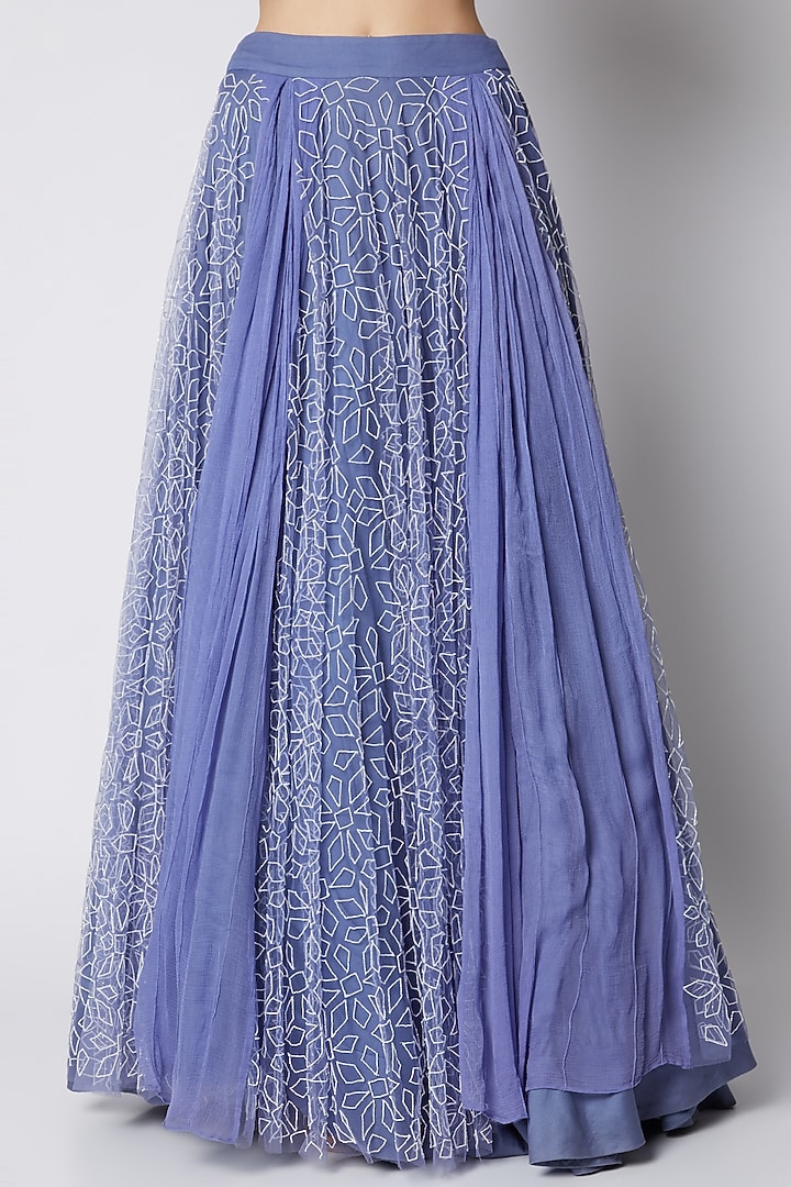 Cerulean Blue Hand Embroidered Wedding Lehenga Set by DUARA at Pernia's Pop Up Shop