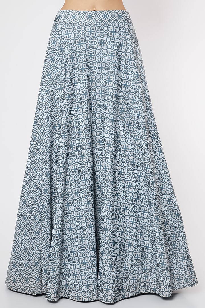 Sky Blue Printed Wedding Lehenga Set by DUARA at Pernia's Pop Up Shop