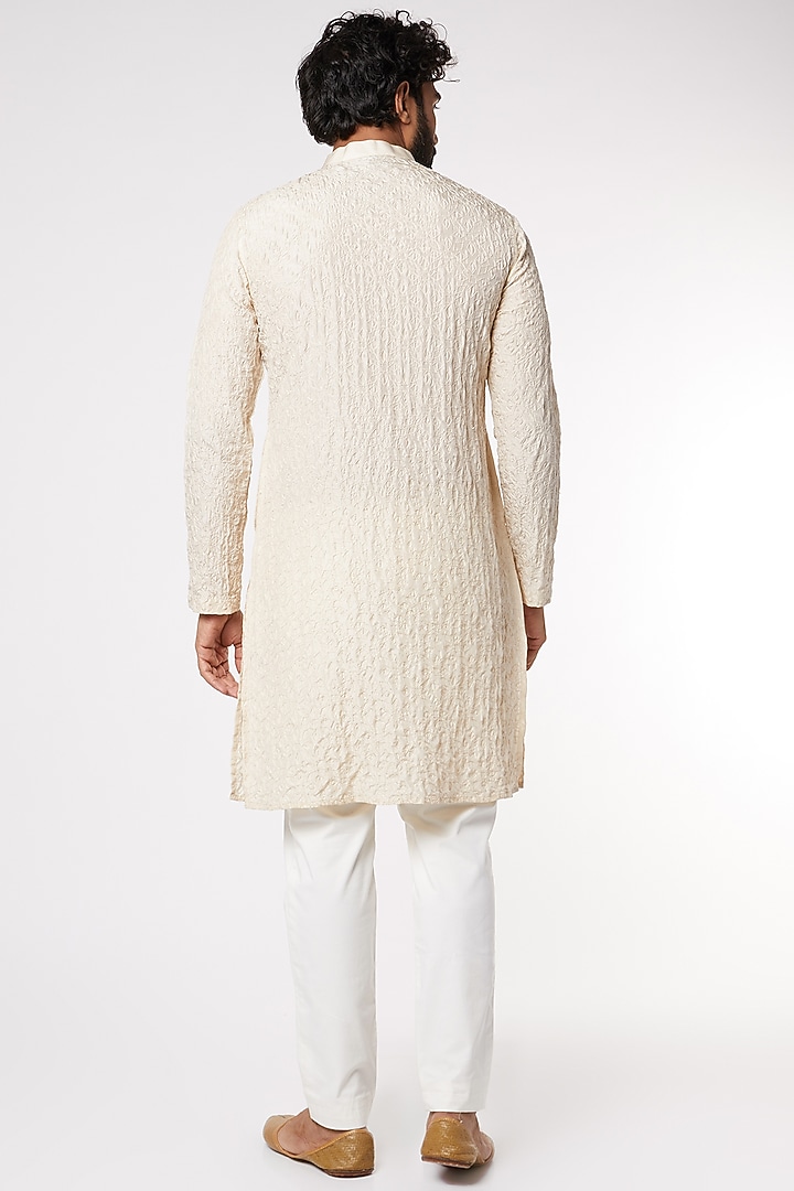 Beige Embroidered Kurta Set by DUARA Men at Pernia's Pop Up Shop