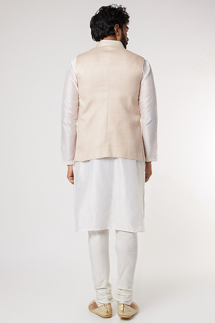 Blush Pink Floral Bundi Jacket by DUARA Men at Pernia's Pop Up Shop