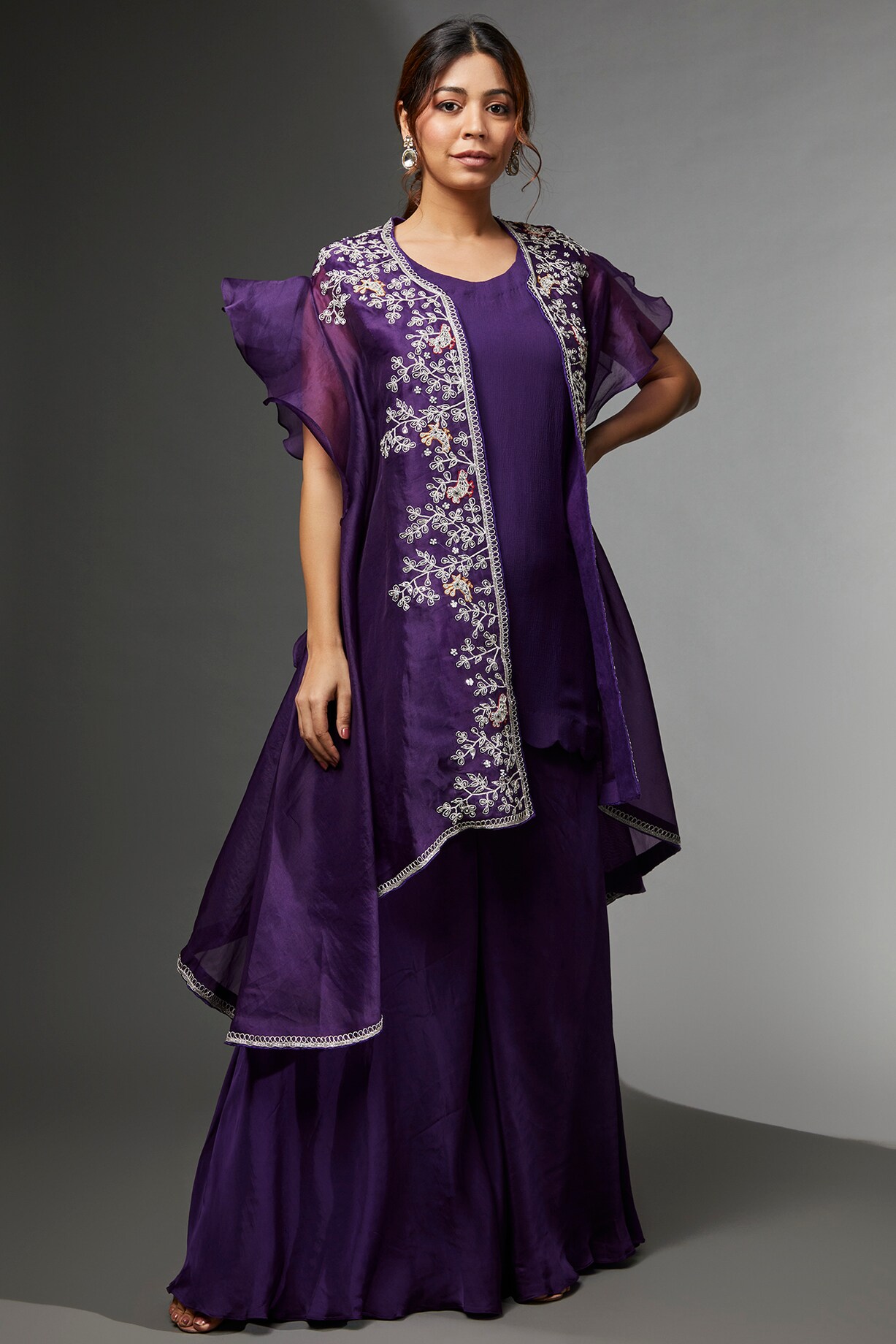 usha purple dress Usha Vance wears a rich purple @gauravguptaofficial gown to the pre-inauguration candlelight dinner. January 19 2025 Photos: Vanessa Friedman via X