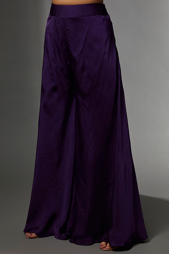 Purple Chiffon Kurta Set With Cape by USHA BAGRI at Pernia's Pop Up Shop
