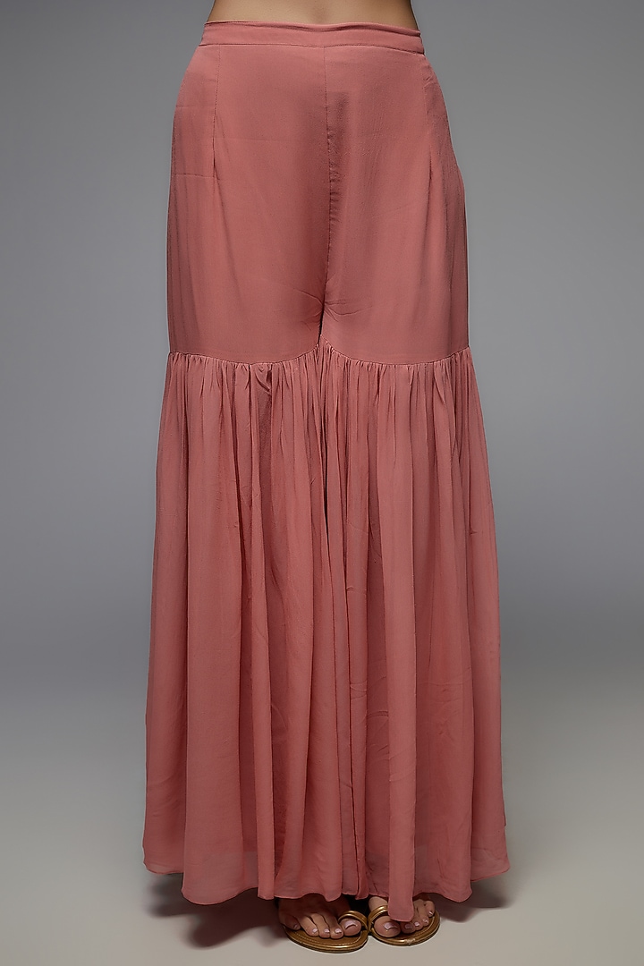 Pink Chanderi Zardosi Embroidered Kurta Set by USHA BAGRI at Pernia's Pop Up Shop