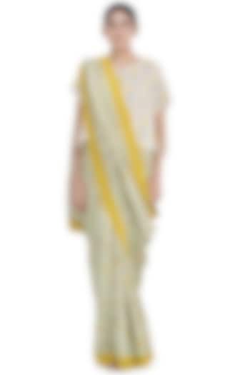 Pista Green Printed Party Wear Saree by Uri by Mrunalini Rao at Pernia's Pop Up Shop