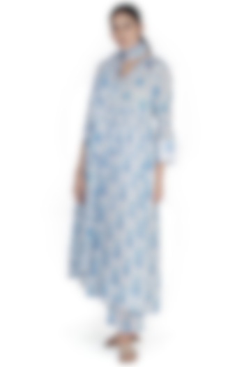 White Printed Pants Set by Uri by Mrunalini Rao at Pernia's Pop Up Shop