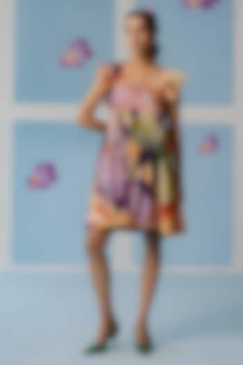 Multi-Colored Organic Fabric Abstract Printed Summer Dress by Uri by Mrunalini Rao at Pernia's Pop Up Shop