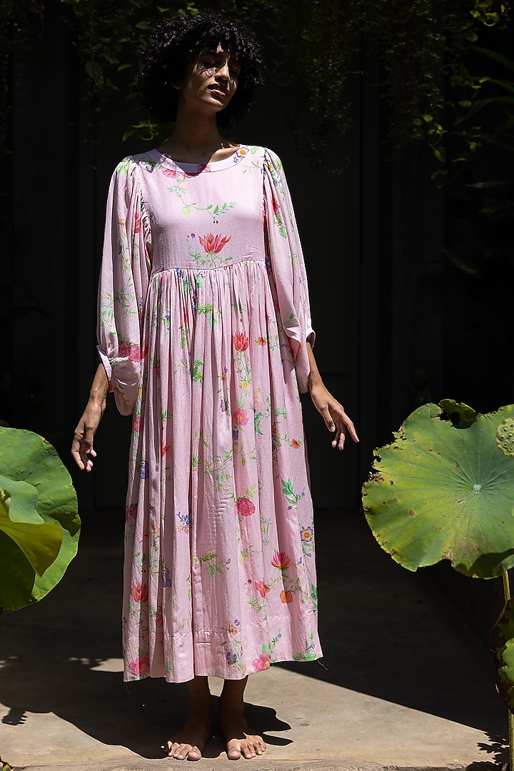Pink Bamboo Dress by Uri by Mrunalini Rao
